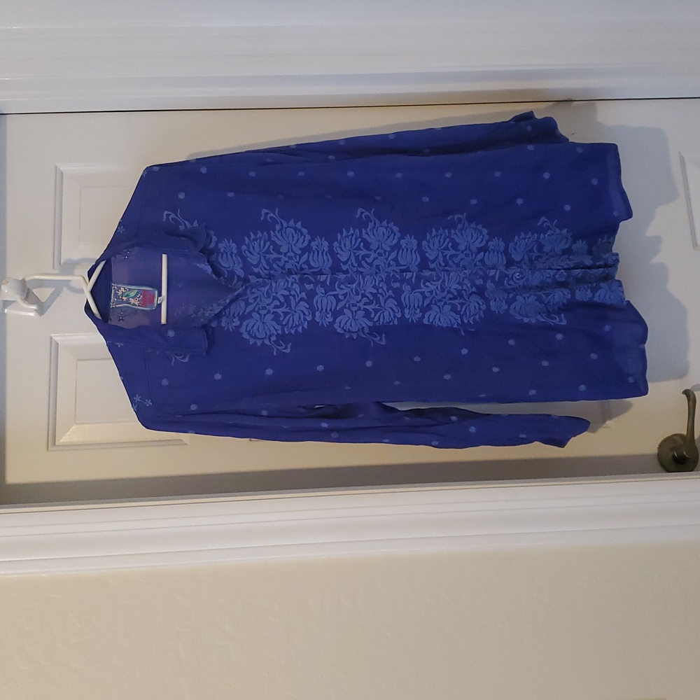 Johnny Was Blue Button Down Shirt Nordstroms
